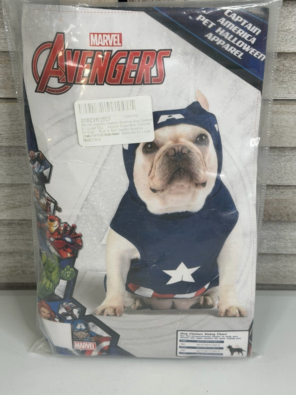 MARVEL AVENGERS Captain America Dog Halloween Costume-XL